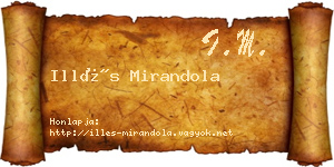 Illés Mirandola névjegykártya